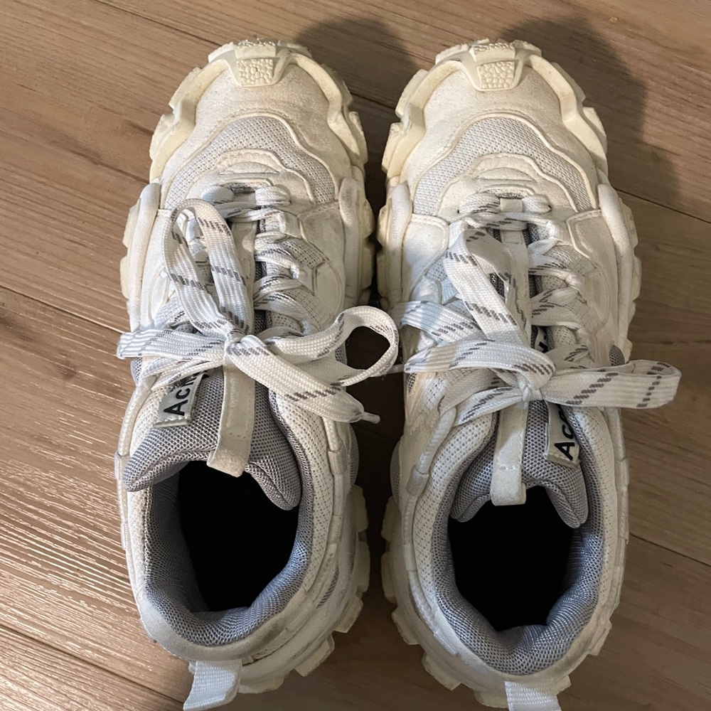 acne studios White chunky mesh sneakers size 38